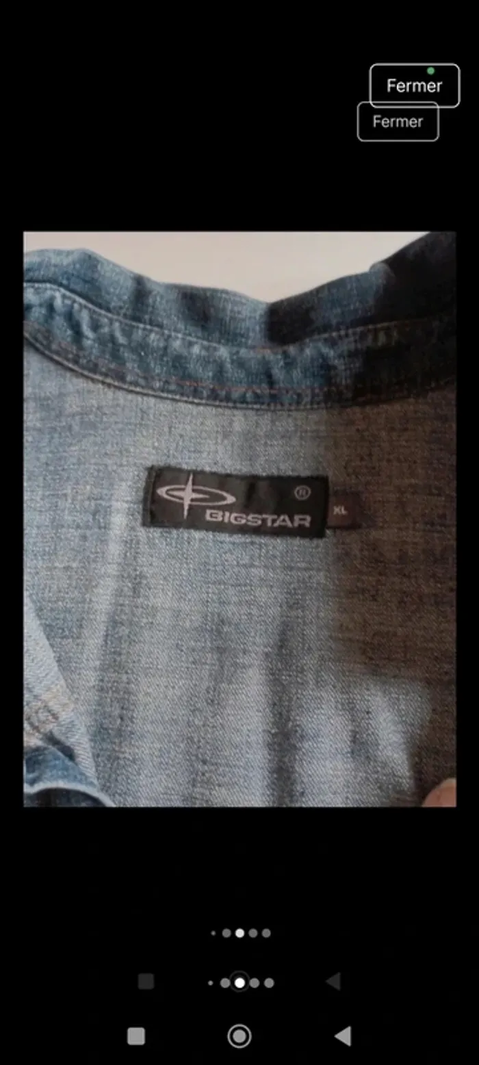 Chemise manches longues en jeans homme Big Star taille xl - photo numéro 4