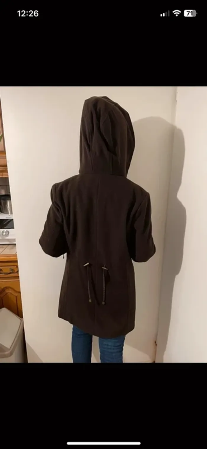 Manteau marron chaud avec capuche affinités - photo numéro 4