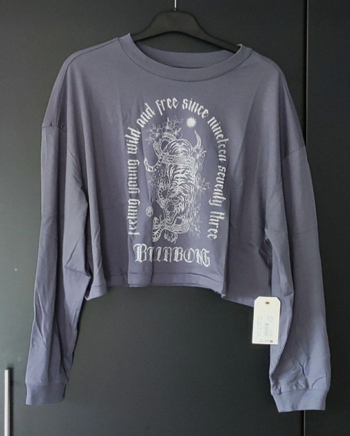 Tee-shirt oversize manches longues Violet/Lila Billabong - photo numéro 2