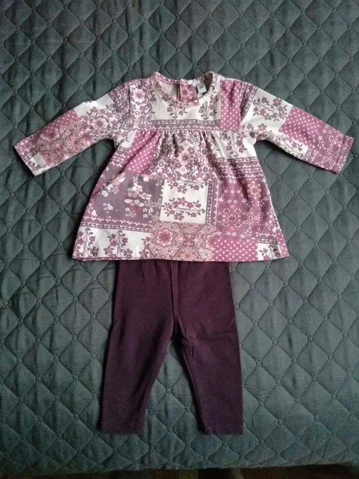 Ensemble maillot longue manche et legging, taille 3 mois