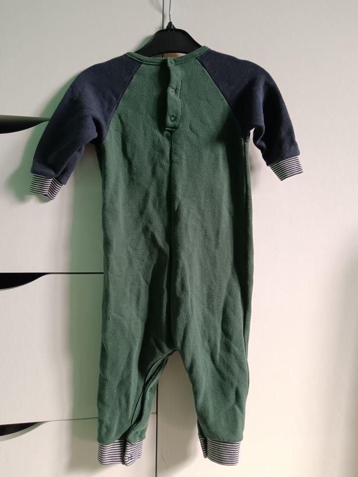 Grenouillère petit bateau verte et bleu marine  12 mois - photo numéro 3