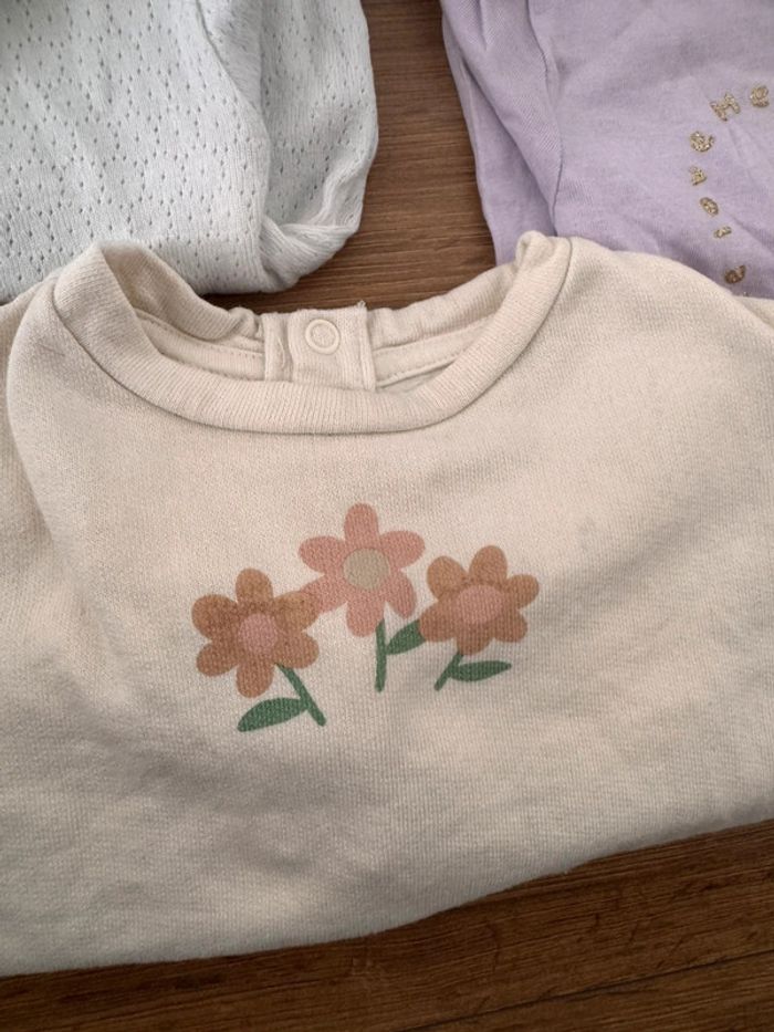 🌷Lot de t shirts manches longues et pulls bébé fille🌷 - photo numéro 4