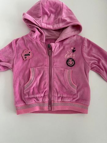 Gilet rose zippé 3-6 mois/68cm