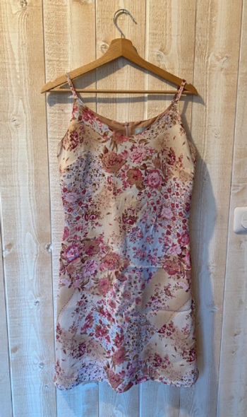 Robe débardeur fleurie rose/beige - taille 40