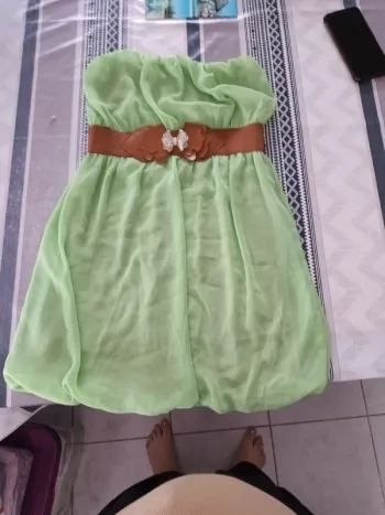 Robe bustier vert fluo