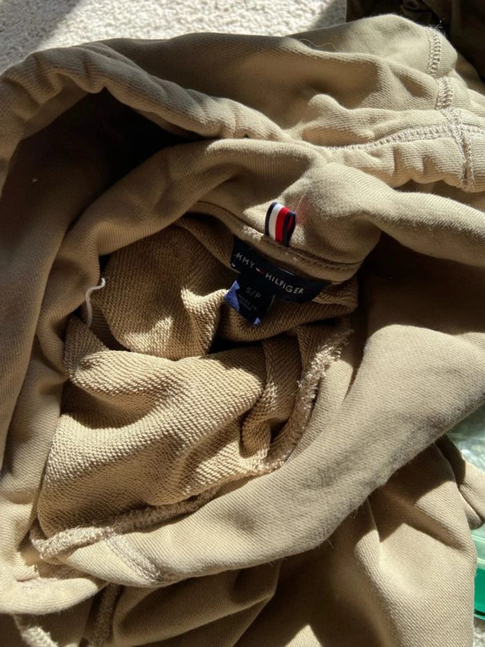 Sweat à capuche marron beige en coton Tommy Hilfiger Taille S - photo numéro 4
