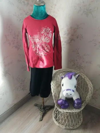 Tee-shirt rouge à manches longues avec imprimé / kenzo kids / (8ans)