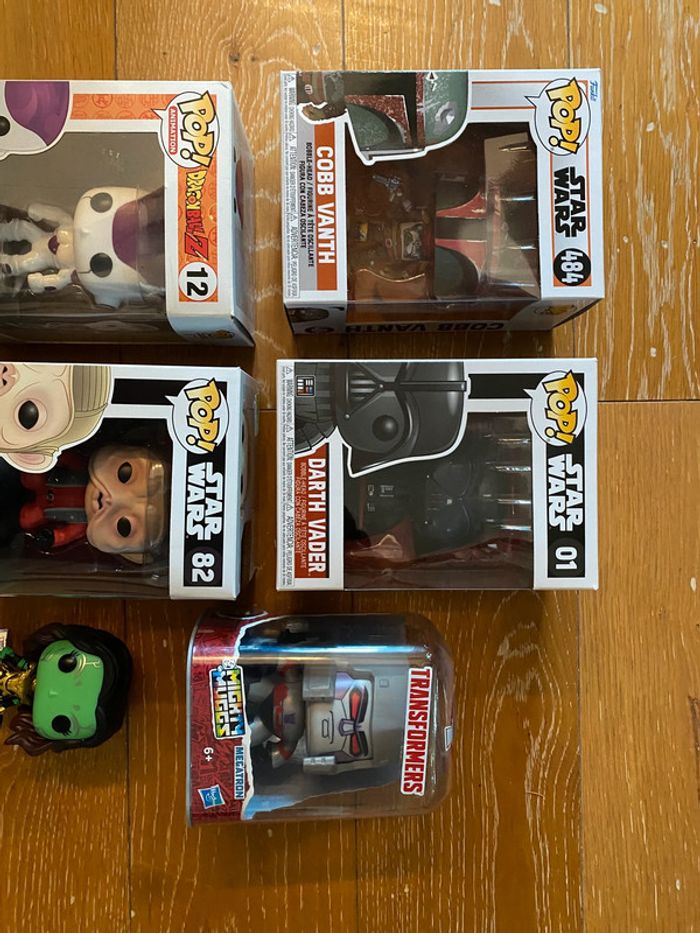 Lot 10 figurines POP Star Wars Dragon Ball Marvel Transformers - Darth Vader Freiza Boba Fett - photo numéro 2