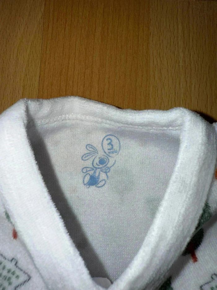 Pyjama bébé U tout Petit - Velours blanc motifs forêt - 3 mois - photo numéro 2