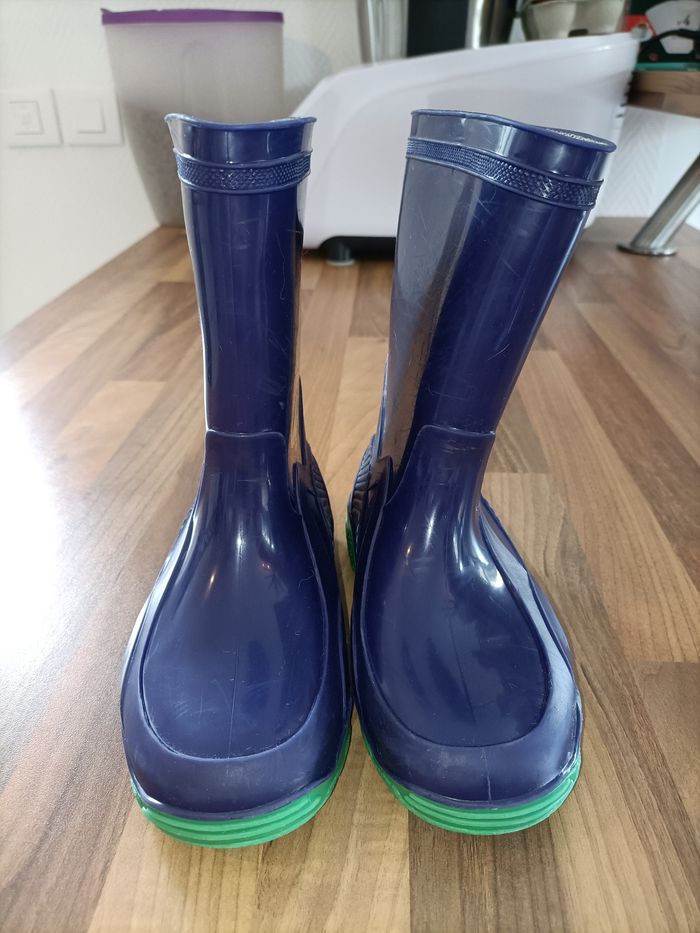 Bottes de pluie G&G bleu marine vert 29-30 - photo numéro 3