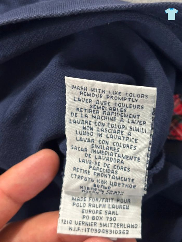 Polo Manche longue Ralph Lauren Bleu Marine Taille L - photo numéro 6
