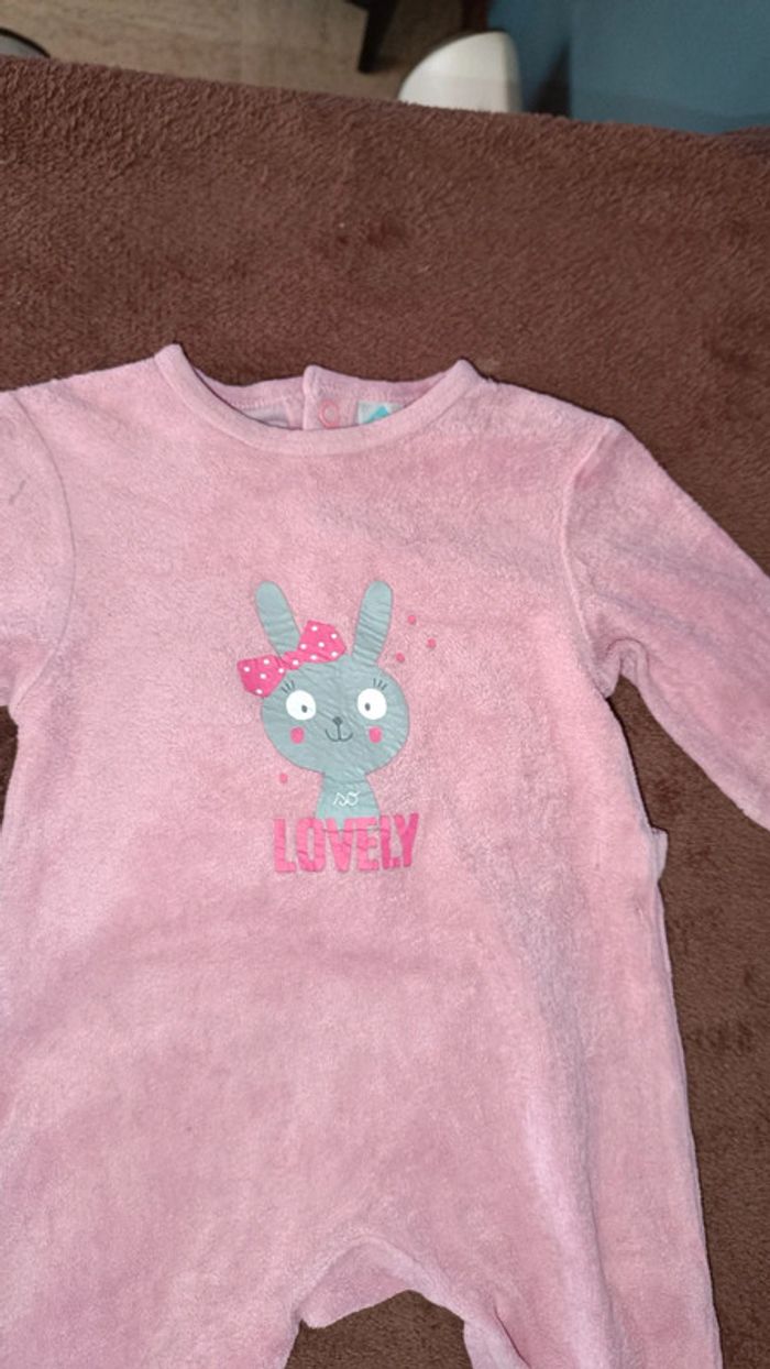 Pyjama velours lapin 3 mois - photo numéro 5