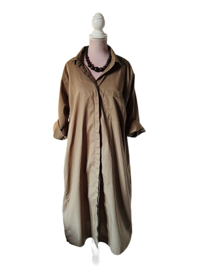 🌿🥝Chemise longue kaki boho 100% coton S/M Parfois long khaki summer shirt🥝🌿 - photo numéro 5