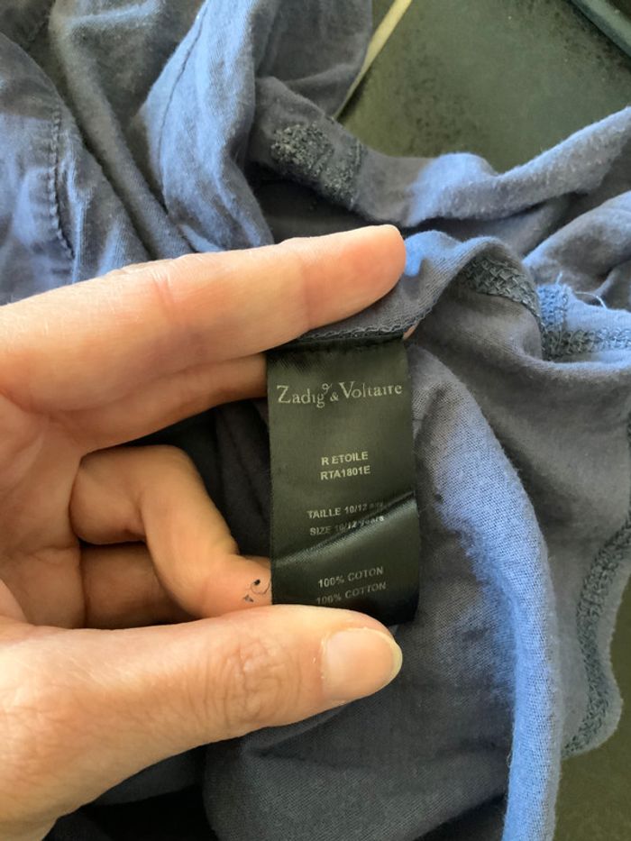 Haut manches longues lilas Zadig et Voltaire 10-12 ans état satisfaisant - photo numéro 4