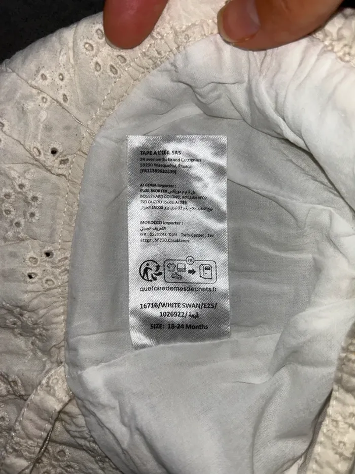 Chapeau broderie anglaise crème bébé fille TAO - photo numéro 5
