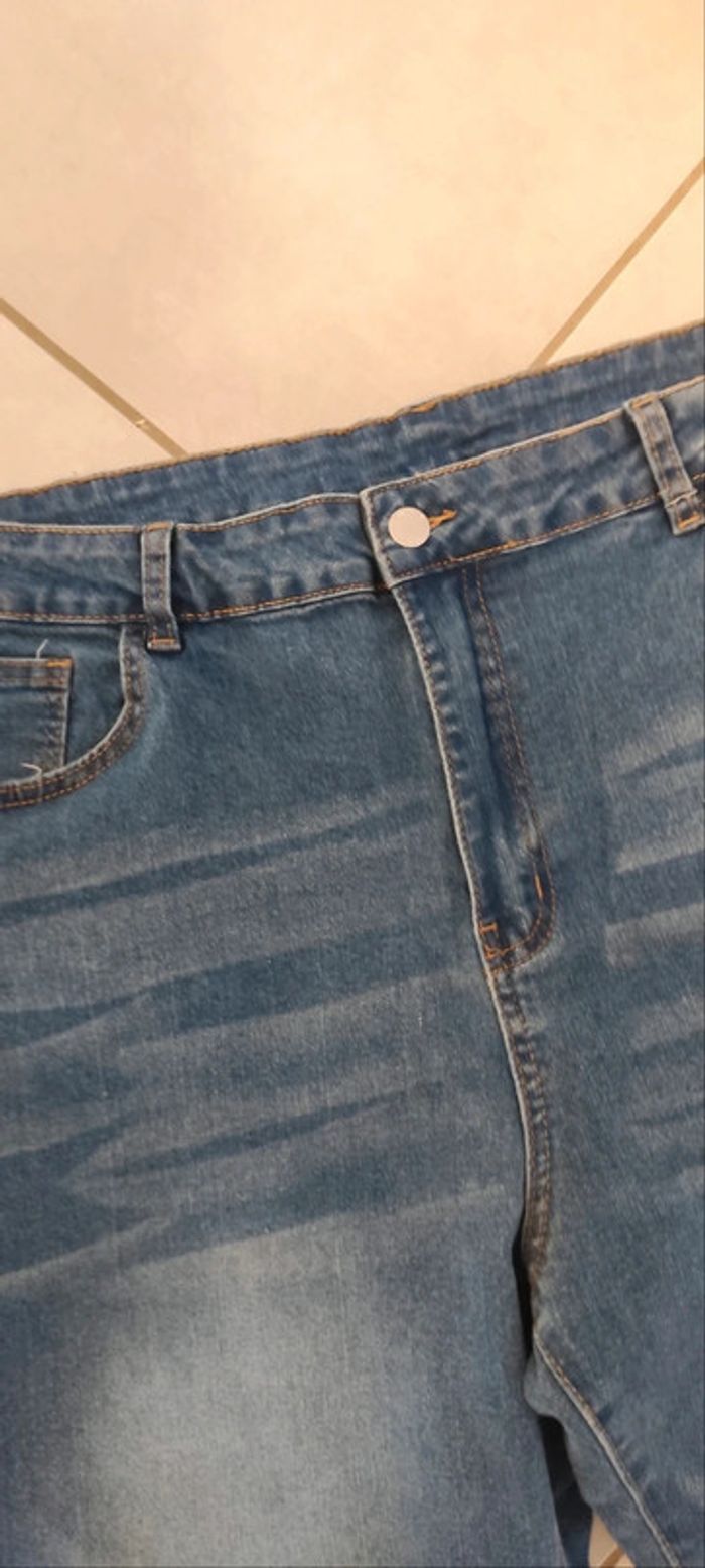 Jean mom taille haute avec revers - photo numéro 2