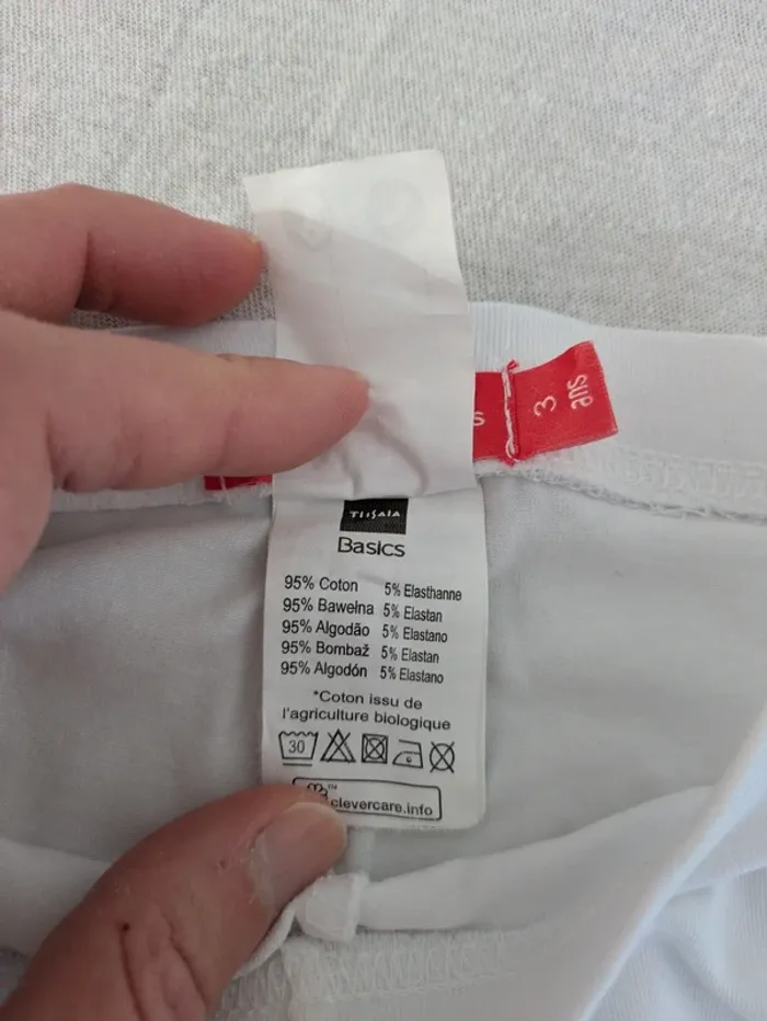 Legging court / Corsaire blanc basique - Tissaia - 3 ans - photo numéro 4