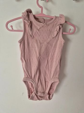 Body volanté sans manches rose ancien 6 mois H&M