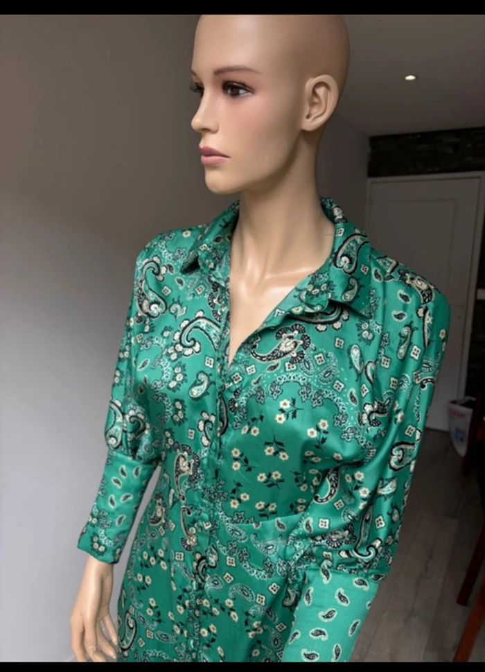 Robe chemise satinée imprimée paisley - Eight Paris - Taille L - photo numéro 5