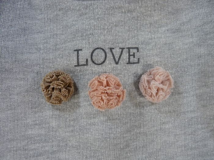 Pull sweat molleton gris rose fleurs kiabi 1 mois 52 – 55 cm fille - photo numéro 2