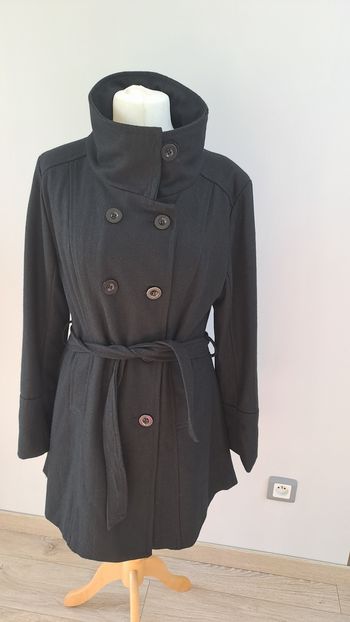 Manteau laine femme noir
