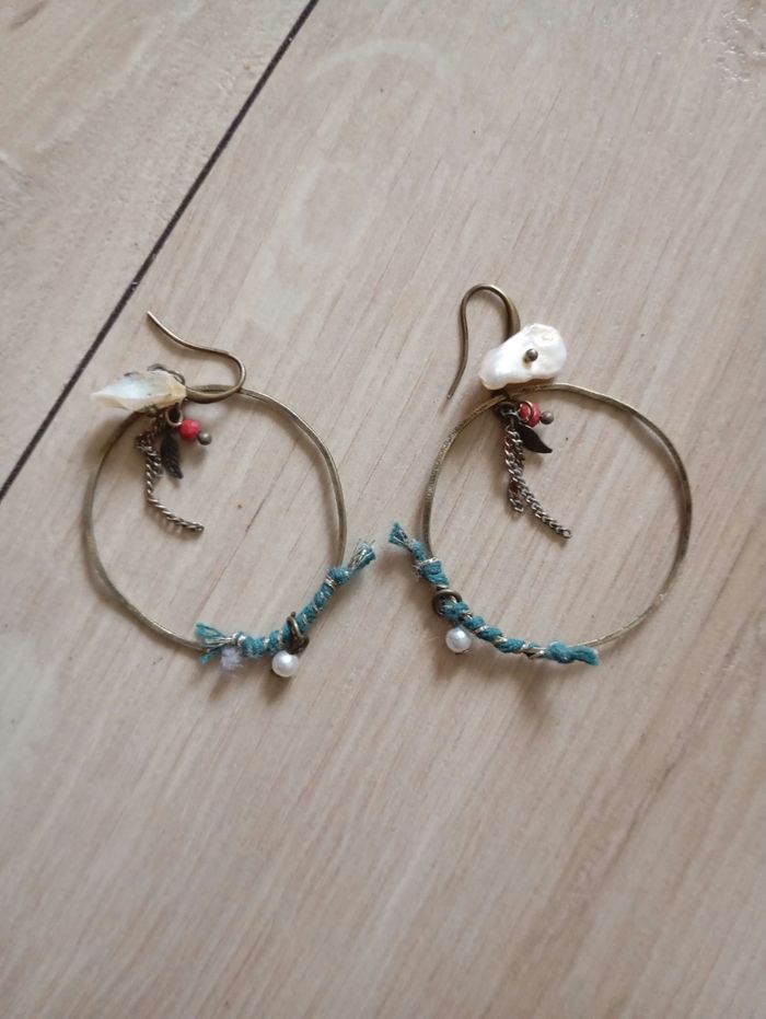 Boucles d'oreilles style créoles bronze