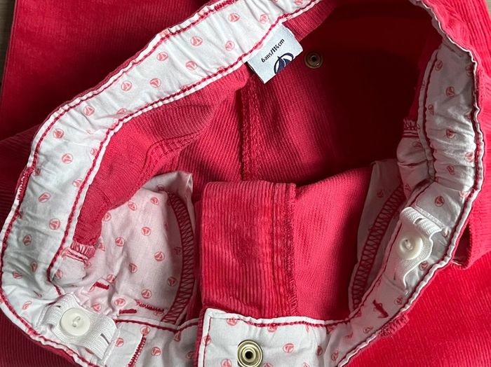 Pantalon en velours rose avec taille ajustable sérigraphié Petit bateau T-6 ans - photo numéro 5