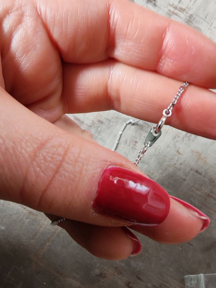 Chaîne fine maille altérnée argentée - photo numéro 2