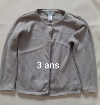 gilet chaud gris fille - lapin - obaïbi - 3 ans