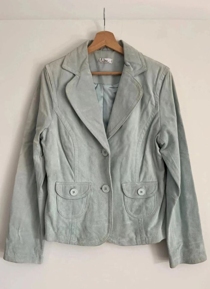 Veste de blazer bleu turquoise vintage Mim
