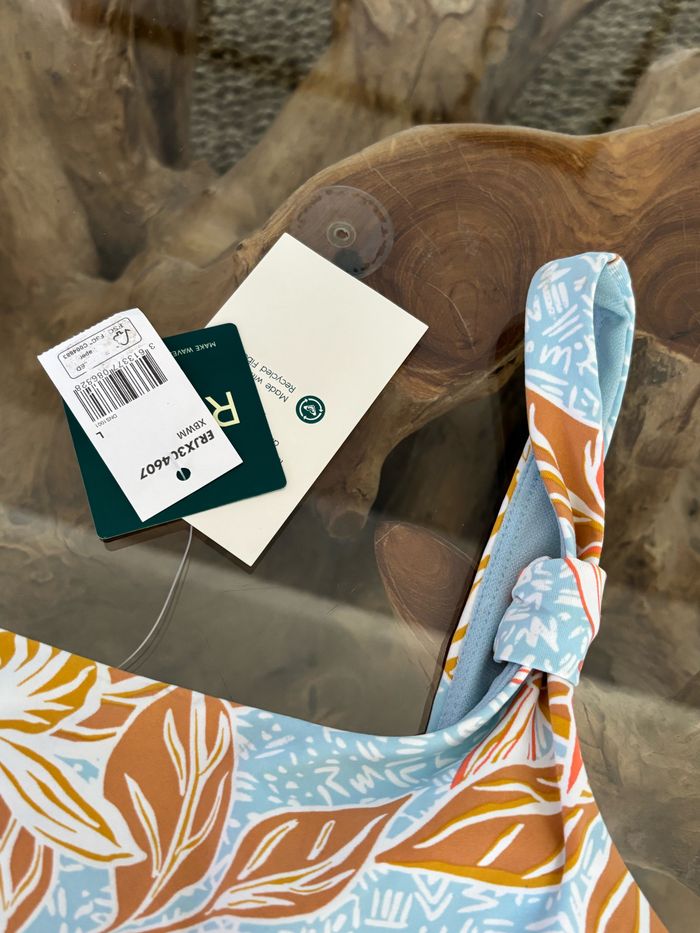 Haut de maillot de bain Roxy une bretelle bleu fleur - photo numéro 4