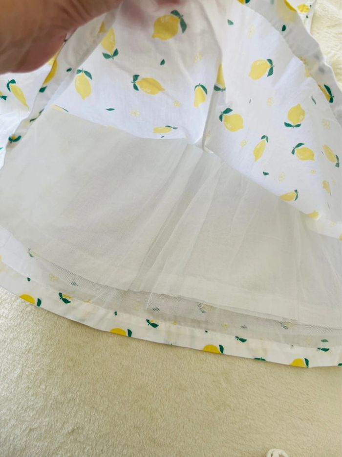Robe blanche avec citron jaune 12 mois 78-83cm Inextenso - photo numéro 6