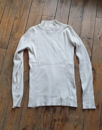 T-shirt blanc manches longues La Halle M