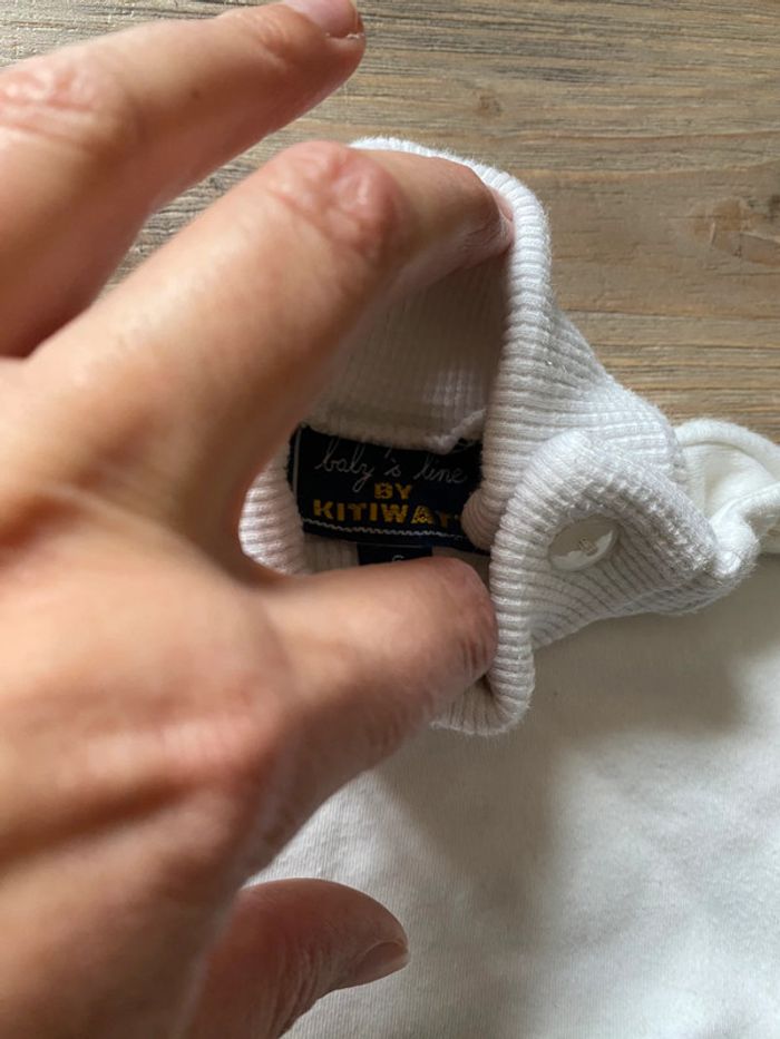 Pull blanc col roulé 6 mois montagne - photo numéro 2