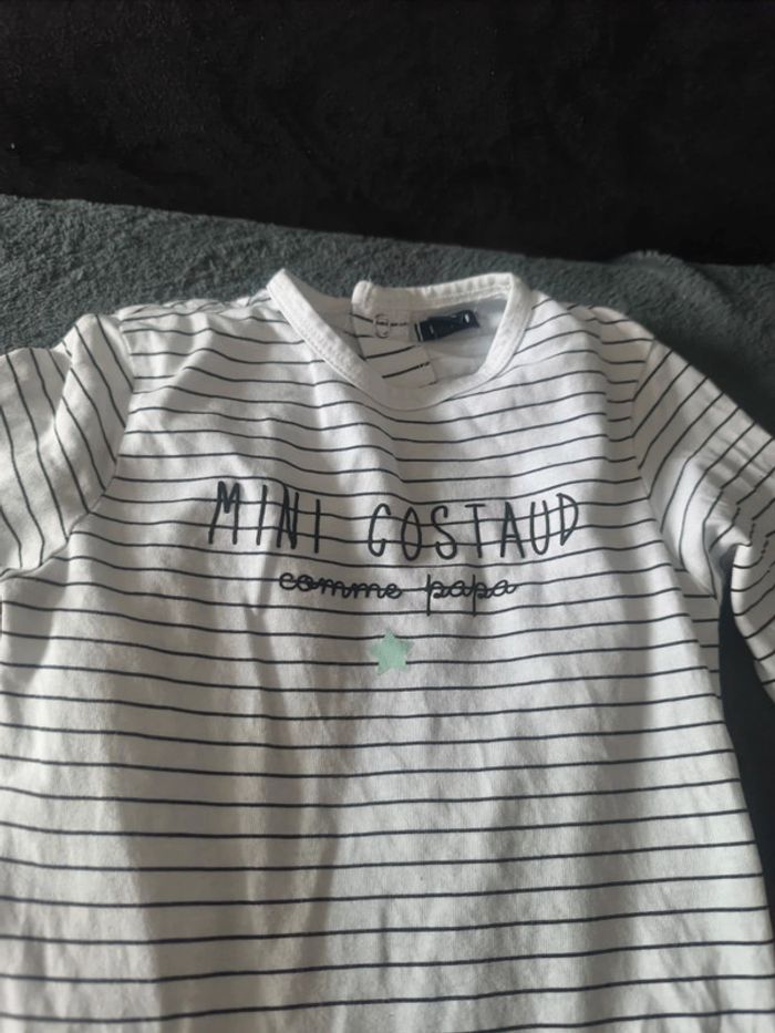 Pyjama " mini costaud comme papa" 12 mois - photo numéro 3