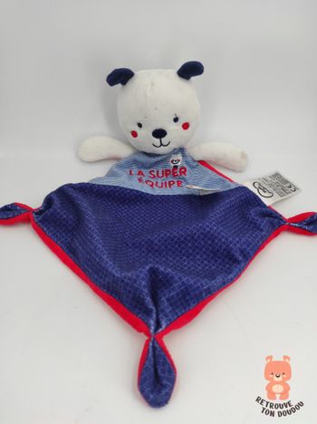 Doudou Plat Chien La super équipe Mots d'Enfants