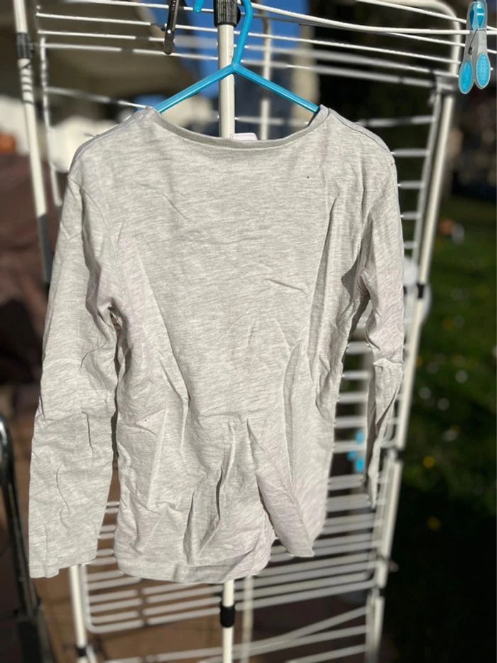 T shirt manche longue taille 8 ans gris - photo numéro 2