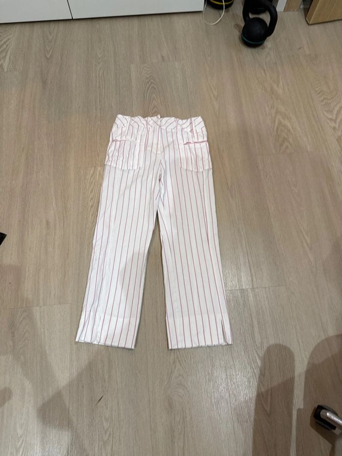 Pantacourt promod blanc et rose taille 38/M