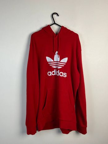 Sweat rouge Adidas logo blanc taille M