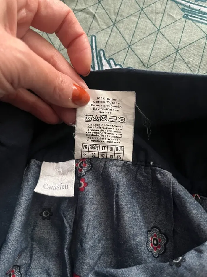 Jupe bohème bleu foncé à motifs – Taille 38 - photo numéro 4
