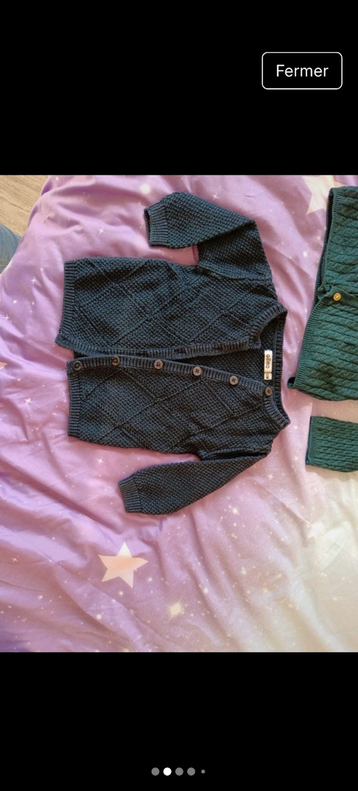 Lot de 2 gilets fins, 12 mois - photo numéro 2