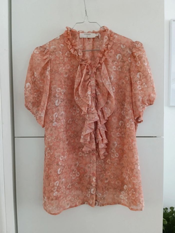 Blouse à fleurs Cream col jabot - photo numéro 4