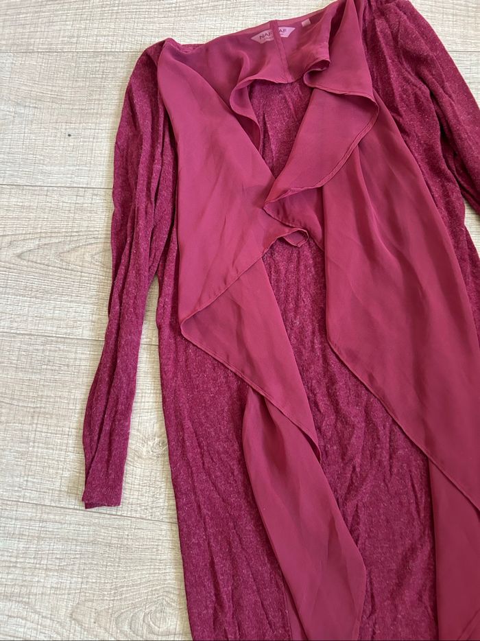 Cardigan bordeaux bi matière Naf Naf taille XS bon état - photo numéro 9