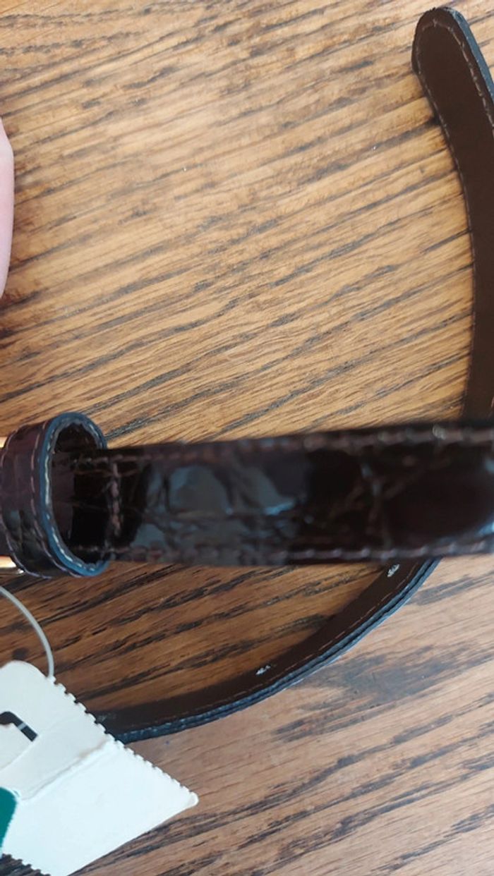Ceinture en cuir serpent neuve marron 75cm - photo numéro 15