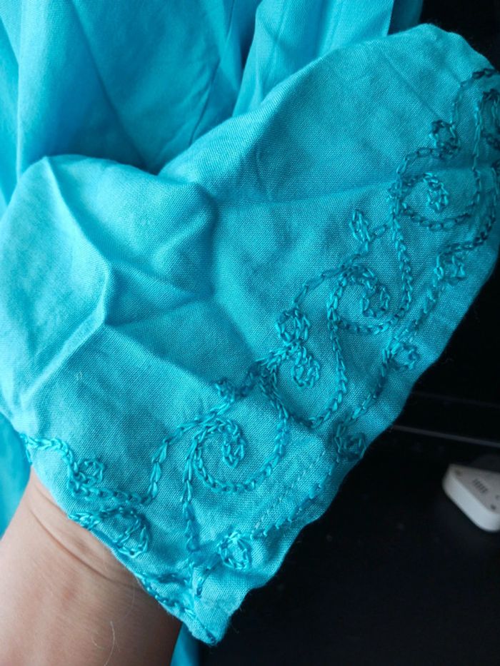 Ensemble tunique/pantalon été bleu Taille M38 - photo numéro 4