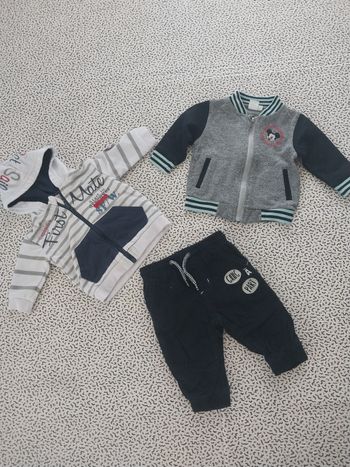 lot bébé garçon 3 mois – dpam + disney baby mickey + boîte à malices – gilets + pantalon velours