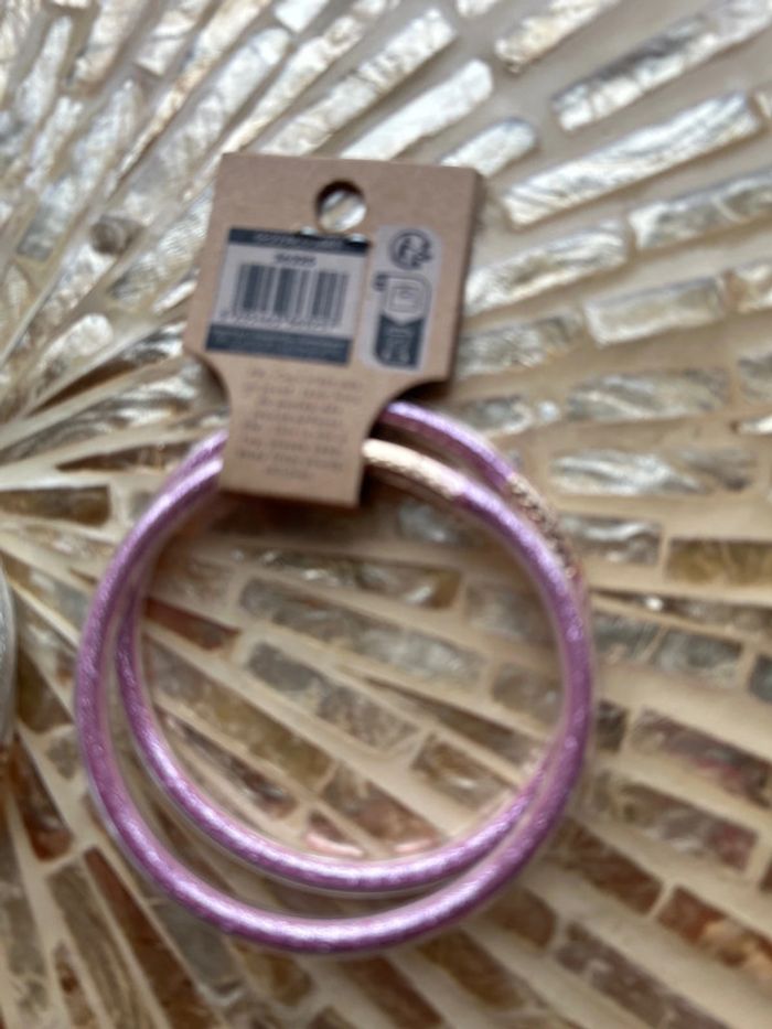 Lot de 4 bracelets fantaisie rose et doré pailletée - photo numéro 5