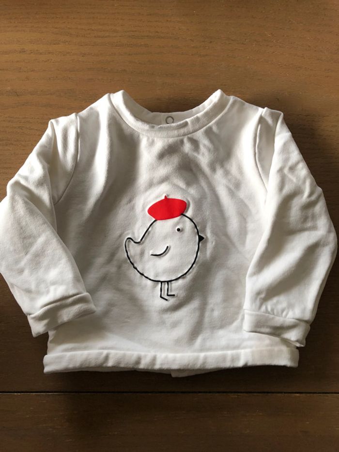 Pull blanc Jacadi 12 mois