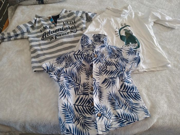2 tee shorts manches longues + 1 chemisette Gémo 6 mois