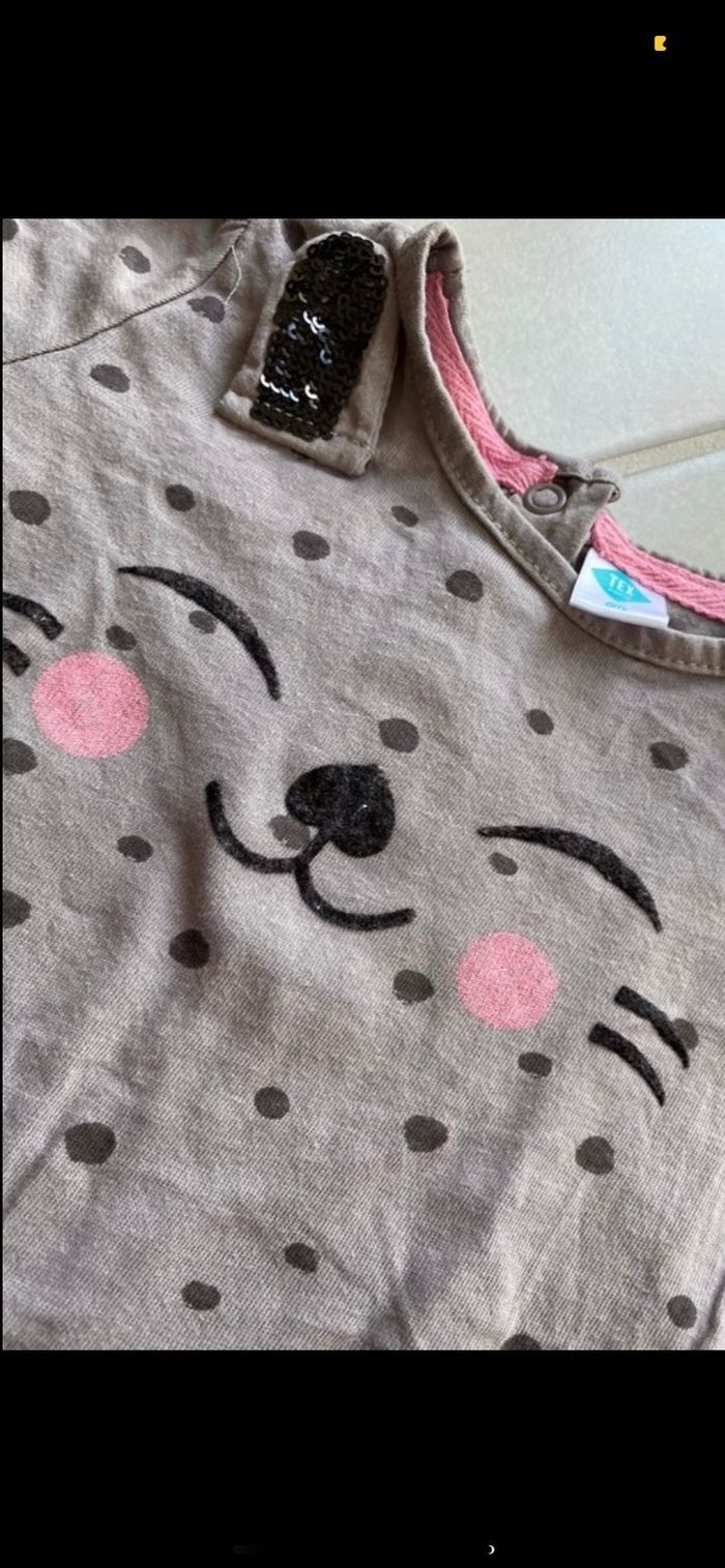 Tee shirt manches longues Chat 6 mois - photo numéro 7